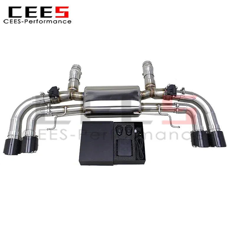 CEES Axle Valved Exhaust Pipes for BMW M550/M550i G30/N63 4.4TT 2017-2022 Stainless Steel Rear Section Exhaust System