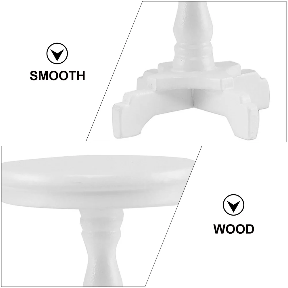 1 قطعة القهوة طاولة مستديرة صغيرة طاولة خشبية ديكور للمنزل Diy بها بنفسك أثاث مسرح الاطفال الحرفية غرفة المعيشة المشهد الصغير #1