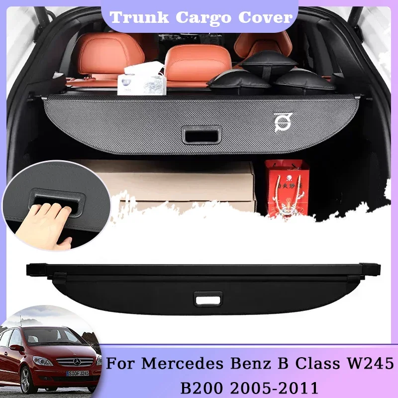 Rear Trunk Cargo Cover For Mercedes Benz B Class W245 B200 B180 2005~2011 Retractable Luggage Shield Curtain Car Accessories