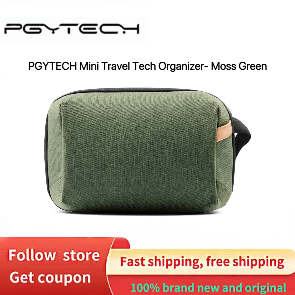 Tech Accessories Travel Case - PGYTECH ミニトラベルテックオーガナイザー モスグリーン コンパクト収納ケース（電子機器およびアクセサリー用）