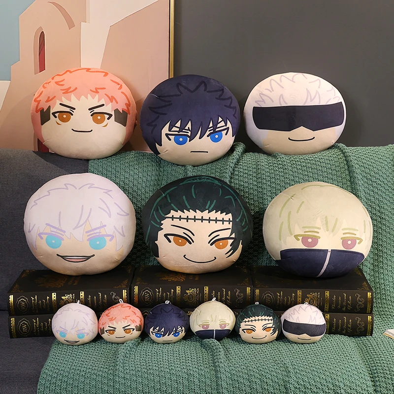 Cute Jujutsu Kaisen Plush Toy Satoru Gojo Fushiguro Megumi Itadori Yuji Plushies Cartoon Printed Pillow Bag Pendant Gifts