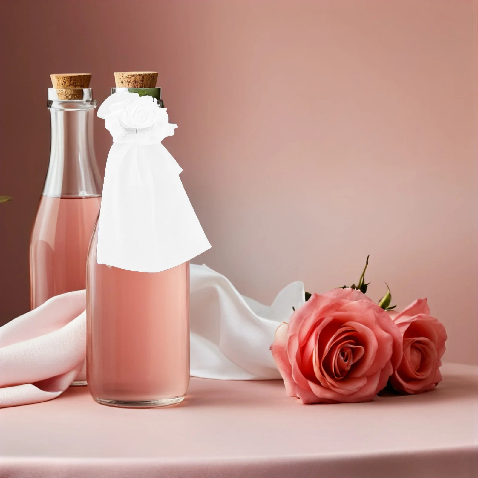 

2Sets Bridal Groom Wine Bottle Covers for Weddings Couple Wedding Wine Bottle Dress Accessories Engagement Party Decorations