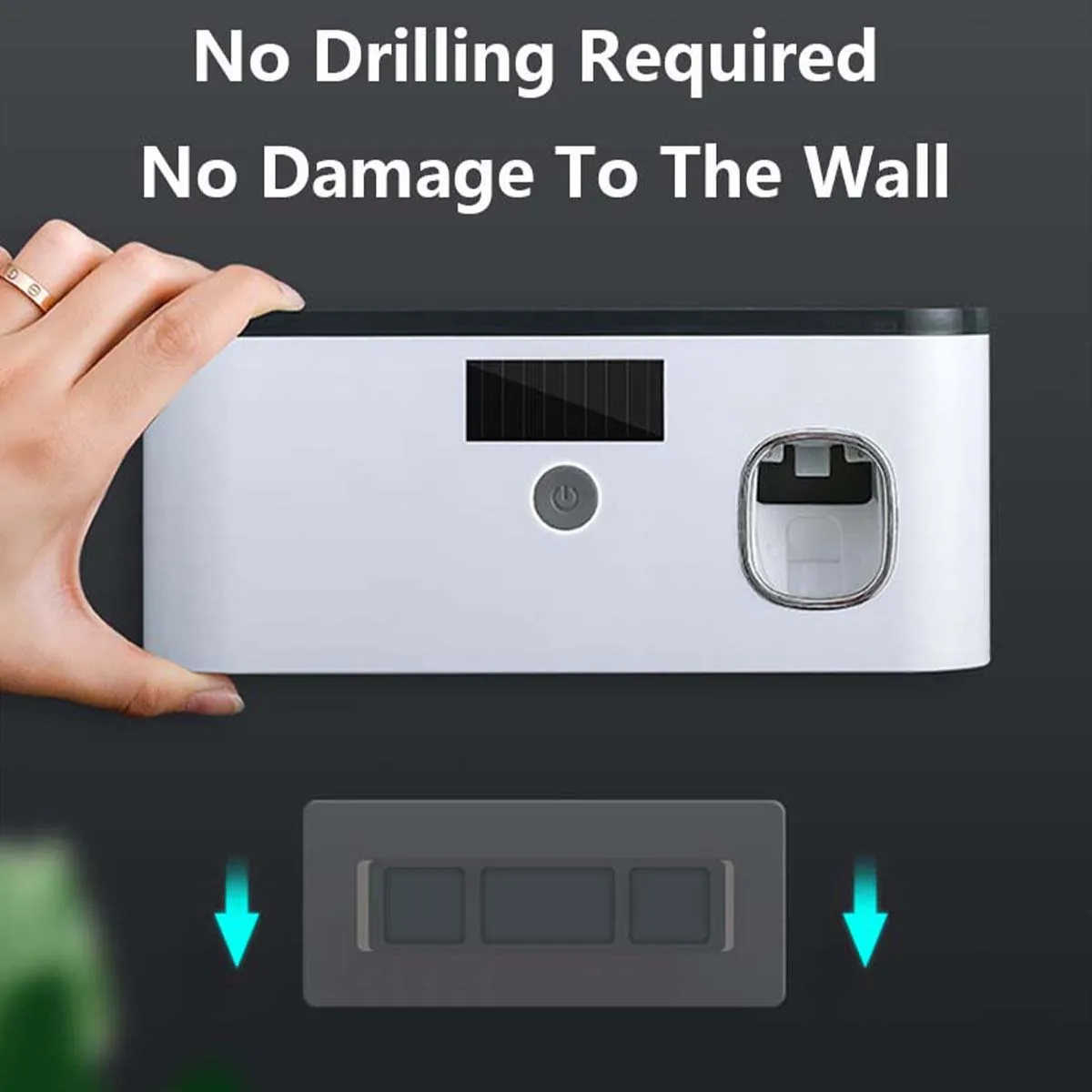 حامل فرشاة الأسنان المثبت على الحائط مع موزع معجون الأسنان USB قابل لإعادة الشحن منظمة الحمام لوازم الحمام للفندق المنزلي