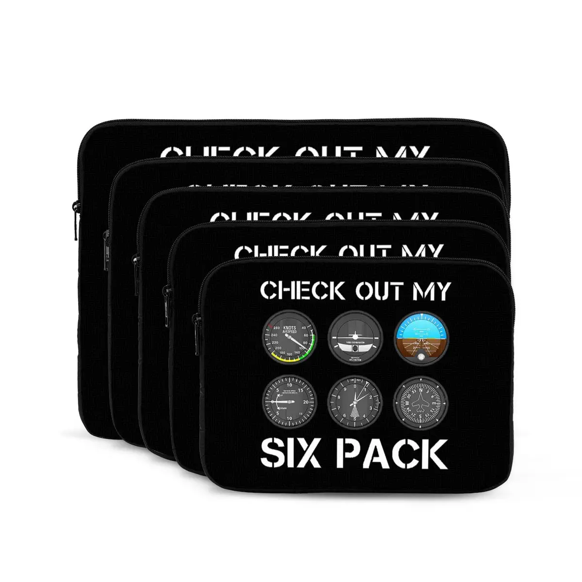 

Funny Pilot Top Airplane Six Pack Flight Instruments Notebook Laptop Bag Case Pouch For Macbook Air Pro Tablet Shockproof Case