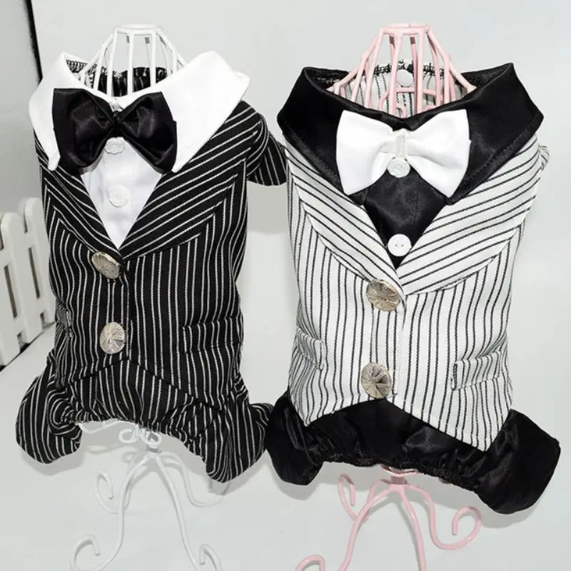 

Dog Suit Dress Fake Two Pieces Wedding Tuxedos Male Dog Clothes Yorkie Poodle Bichon Pomeranian Four Legs Pet Clothing DripShipp