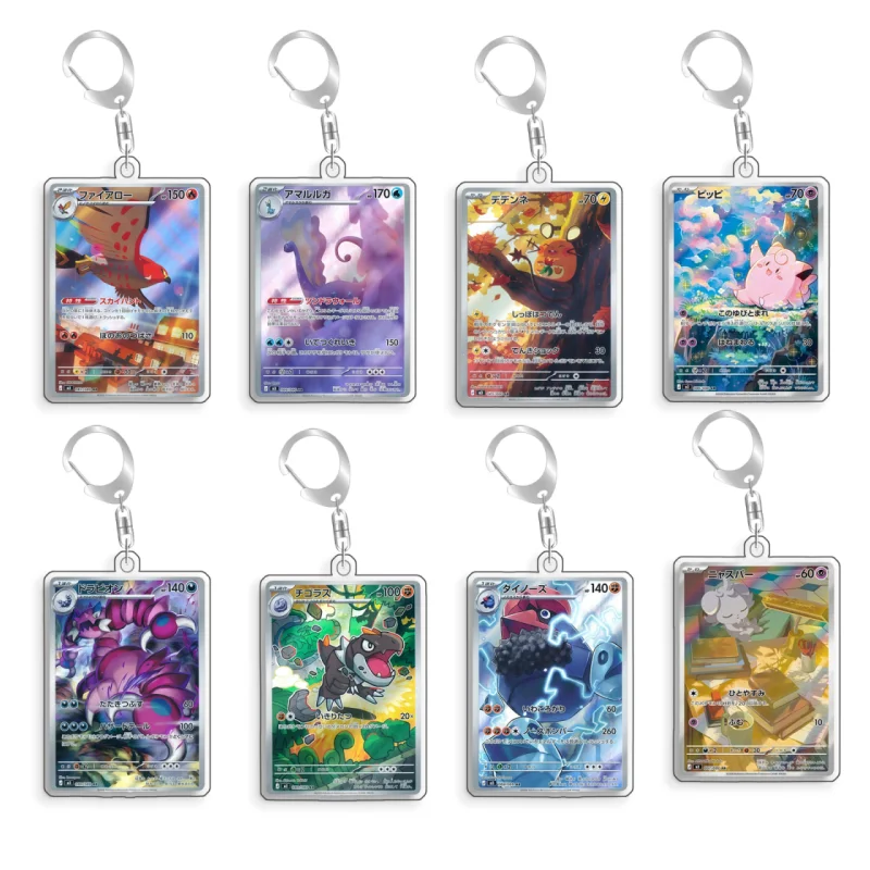 

For Pokemon Elf Braviary Hydreigon Clefairy Tyrunt Qikchu Original Acrylic Selfmade Cartoon Cute Anime Keychain Pendant Toy Gift