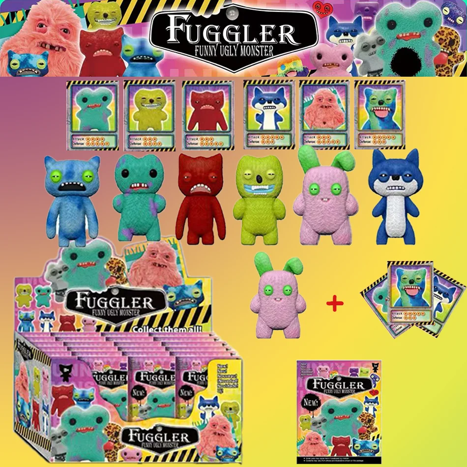 

Fuggler-con dientes de monstruo feo y divertido, caja ciega, estatuilla de Pvc, adornos de mesa, colgantes, muñeca Kawaii