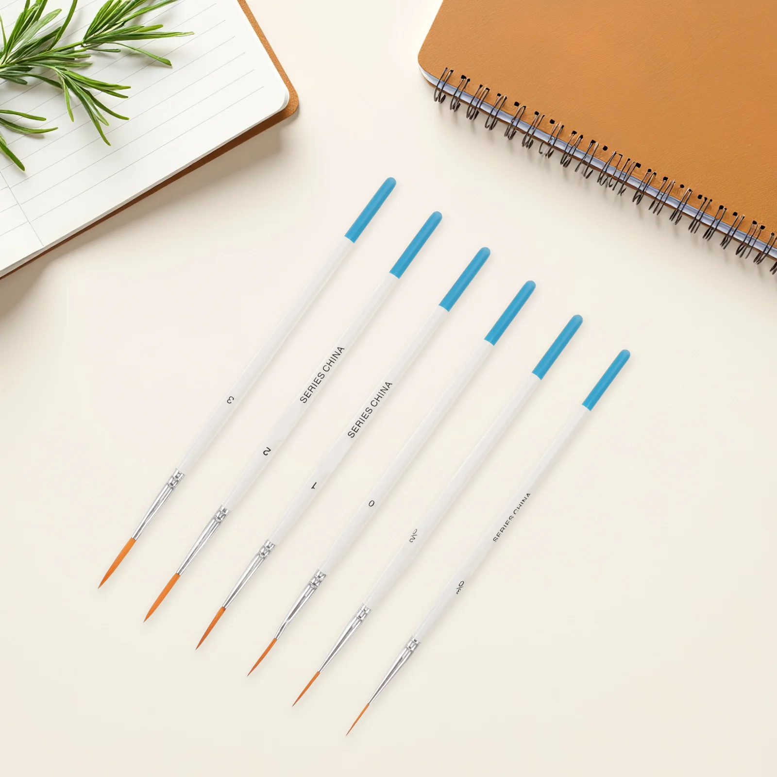 

6pcs Miniature Detail Paint Brush Set Fine Liner Brushes For Watercolor Oil Acrylic Nail Art Craft Painting Professional Nylon