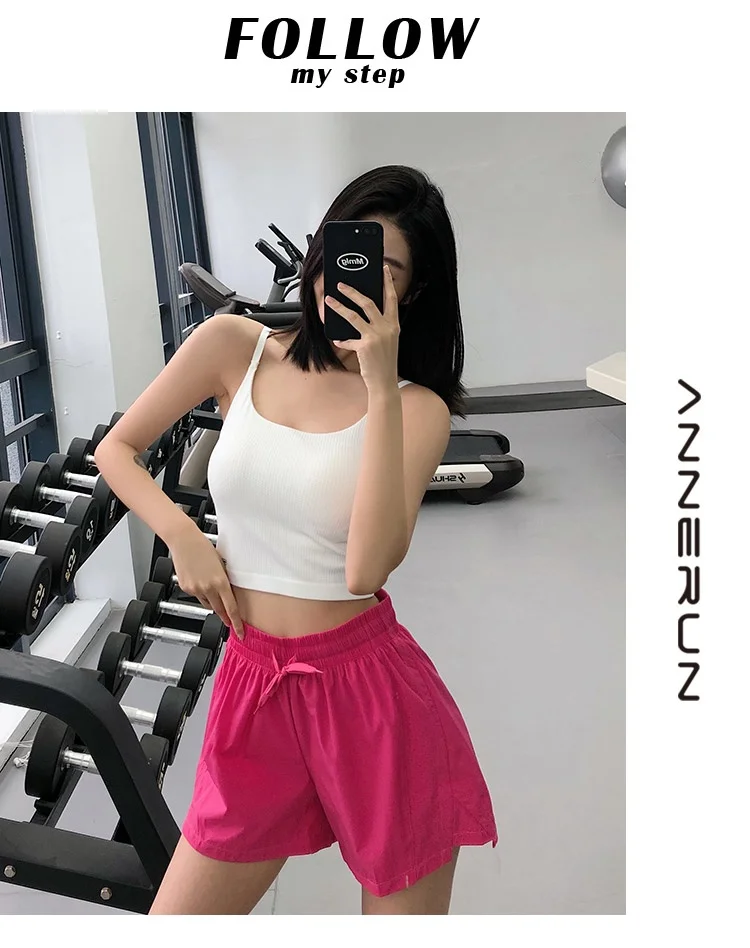 Hochgeschnittene, schnelltrocknende Sportshorts für den Sommer, Sportbekleidung, Fitness- und Yoga-Kleidung, Damen-Lauf- und Radfahrshorts, Workout-Kleidung – Detail 4