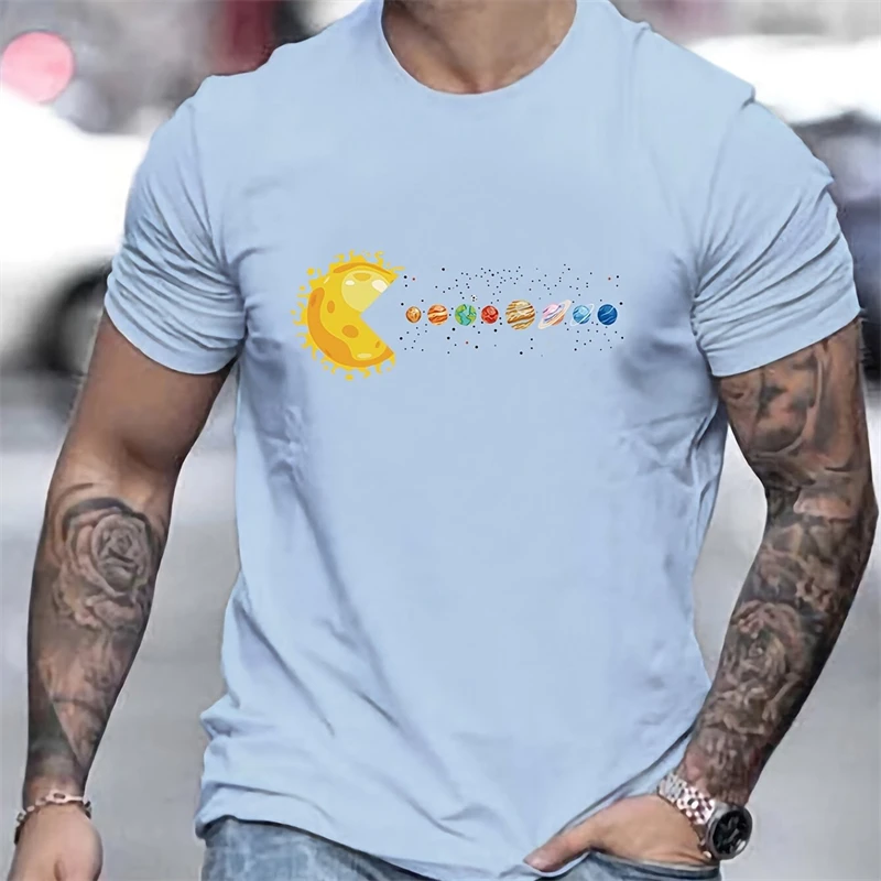 Funny Solar System Planets Pattern T Shirts Summer Trend Short Sleeve 3D Printed Mens T-shirts Street Hip Hop Pullovers Tees image 2