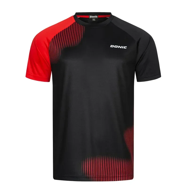 DONIC Round Neck Table Tennis Jersey Quick Dry Sports T-shirt Breathable Short Sleeve Ping Pong Shirt Men and Women Y2k  Clothes