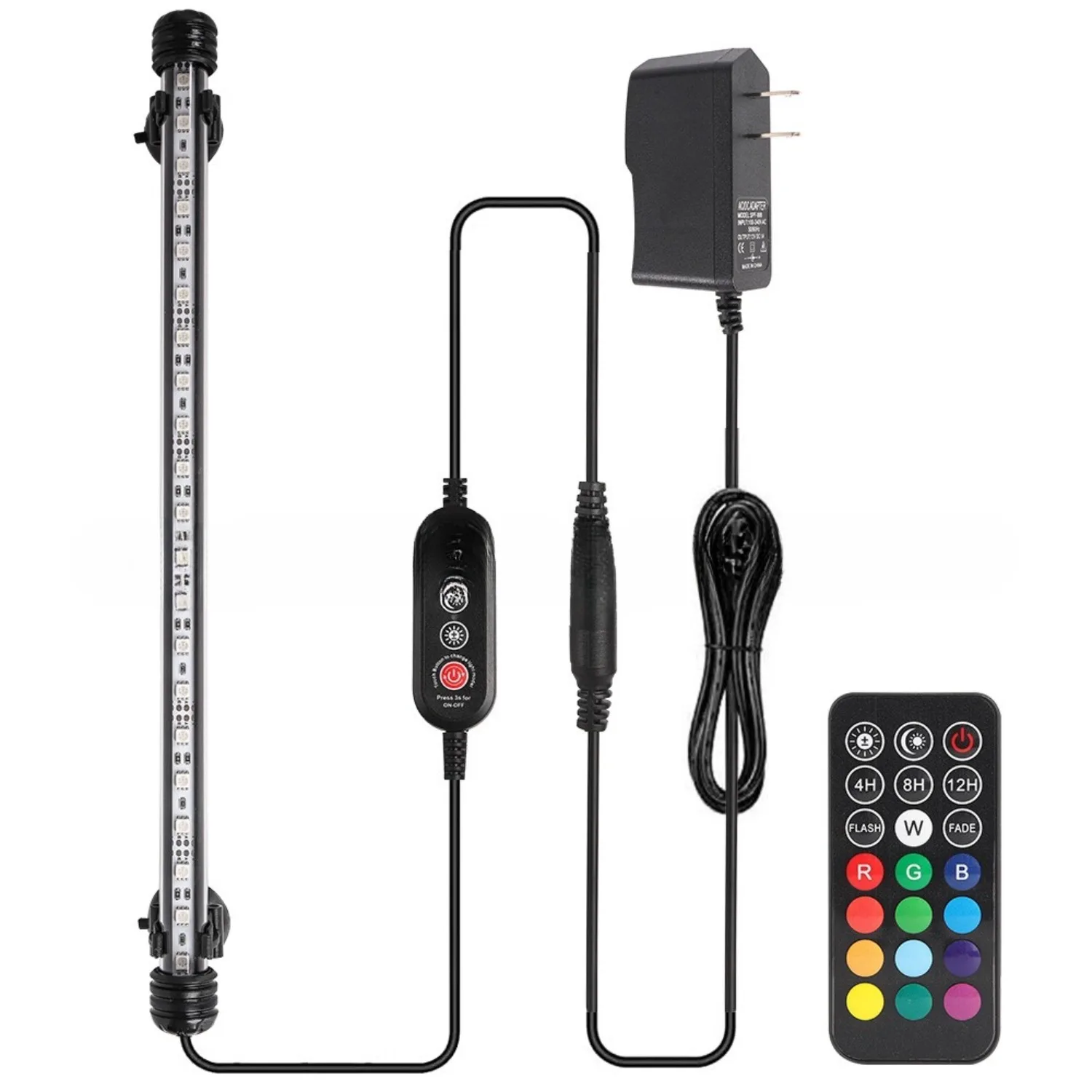 RGB Color Changed LED Aquarium Light Bar Fish Tank LED Plant Light with Timer Remote Control Stimulates Sunrise Daylight Sunset