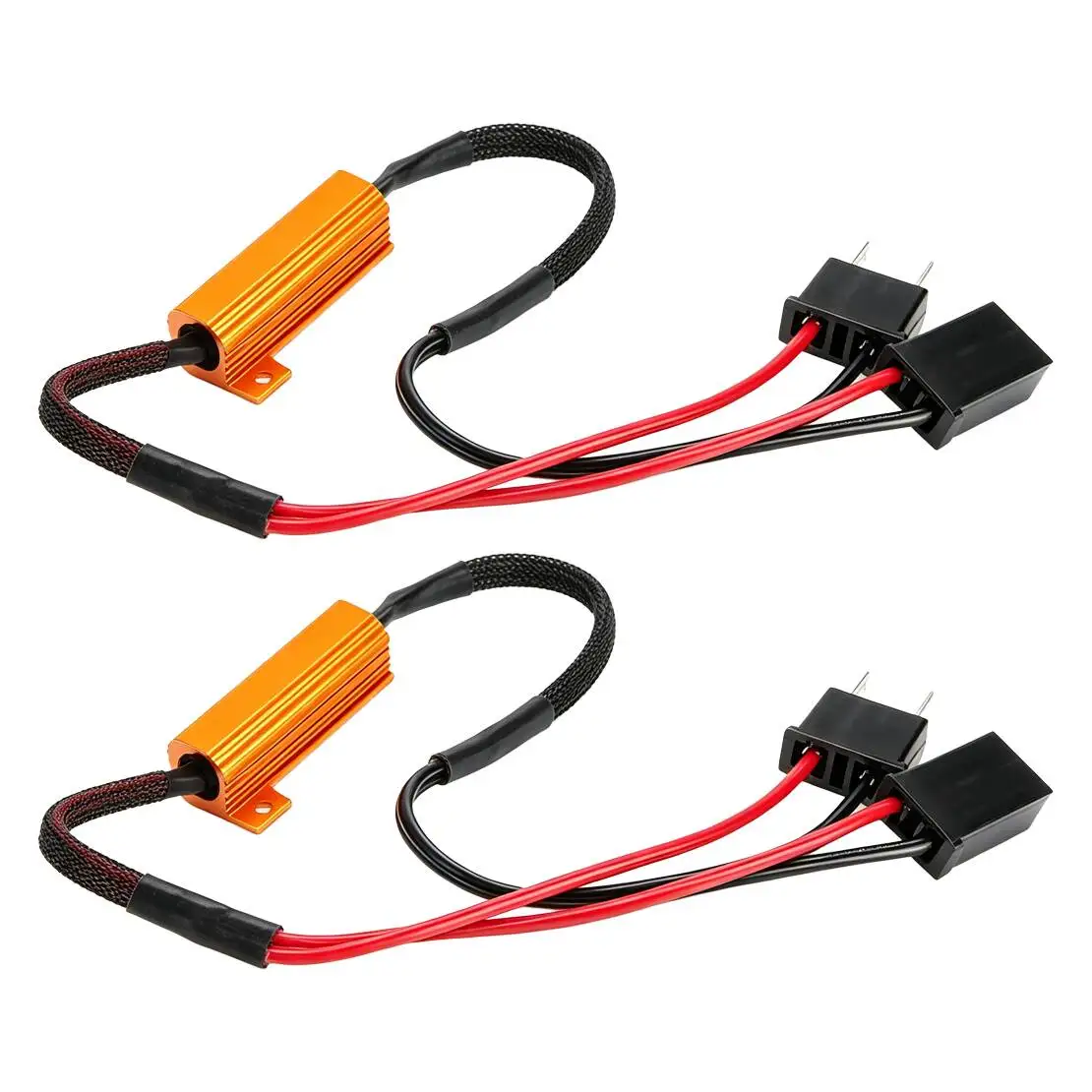 2Pcs Car 8Ohm H7 50W LED Headlight Decoder Canbus Anti Flicker Resistor Anti Hyper Flash No Error Load Error Free Canceler