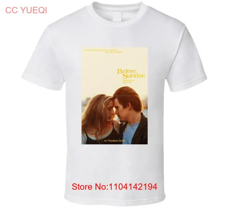 قبل شروق الشمس ملصق فيلم رومانسي ، تي شيرت حنين عتيق ، أكمام طويلة أو قصيرة #1
