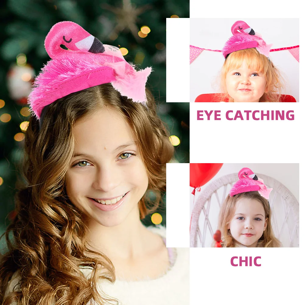 

4Pcs Flamingo Headband Creative Tropical Party Hair Accessories Lightweight Cute Hairband for Hawaiian Beach Party Women