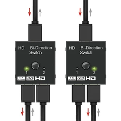 HDMI-compatible Splitter 4K Switch KVM Bi-Direction 1x2/2x1 HDTV Switcher 2 in 1 Out 1 in 2 for PS4 ps3 TV Box Switcher Adapter