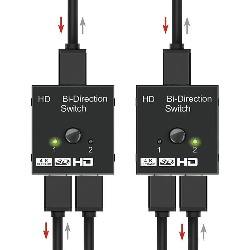 HDMI-compatible Splitter 4K Switch KVM Bi-Direction 1x2/2x1 HDTV Switcher 2 in 1 Out 1 in 2 for PS4 ps3 TV Box Switcher Adapter