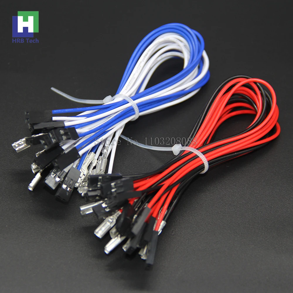 100 Pcs Arcade Game Push Button 2 Pin Cable HAPP Style SANWA Switch Wires for Jamma Arcade USB Encoder Harness