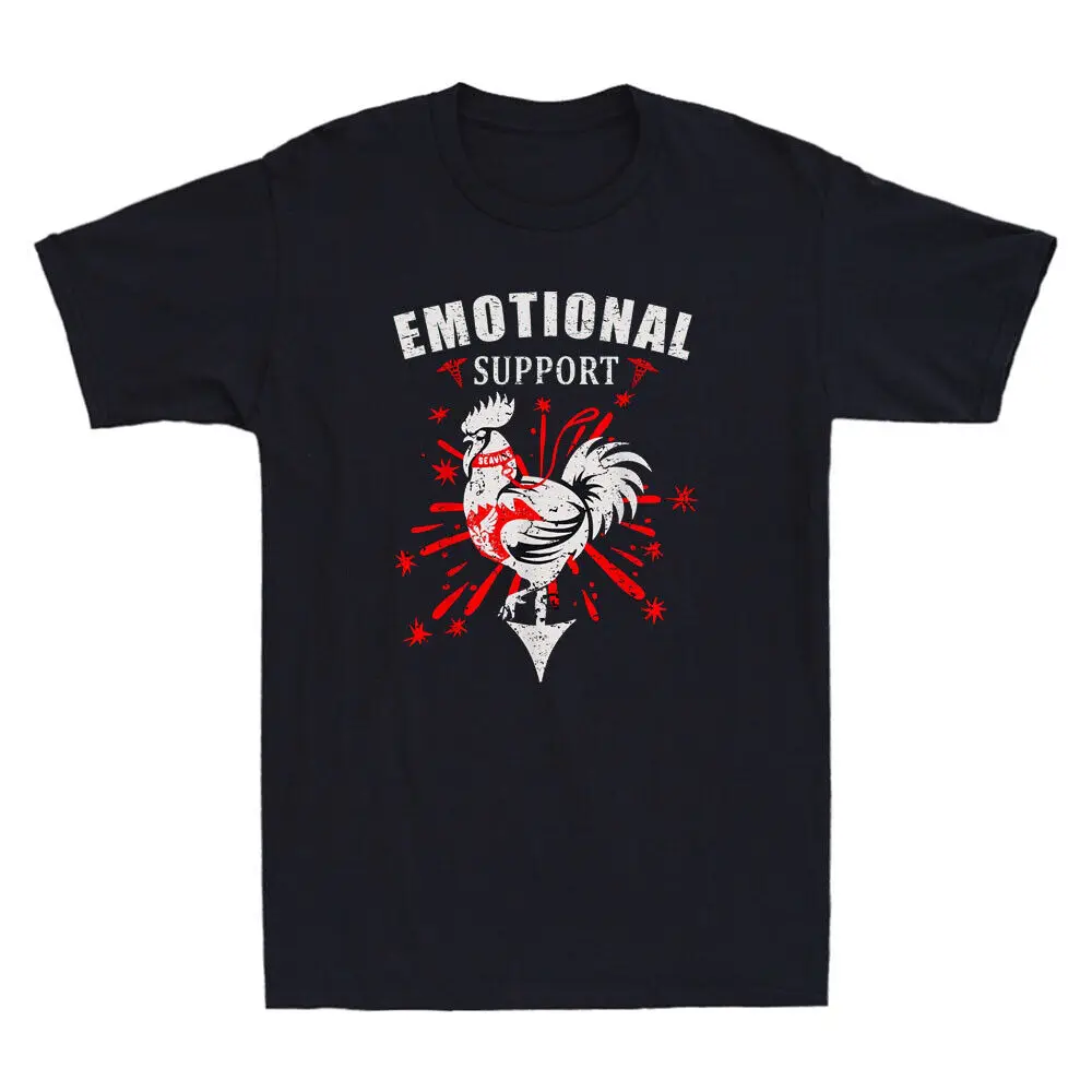 Emotional Support Shirt Chicken Emotional Support Cock Funny Quote Men's T-shirt