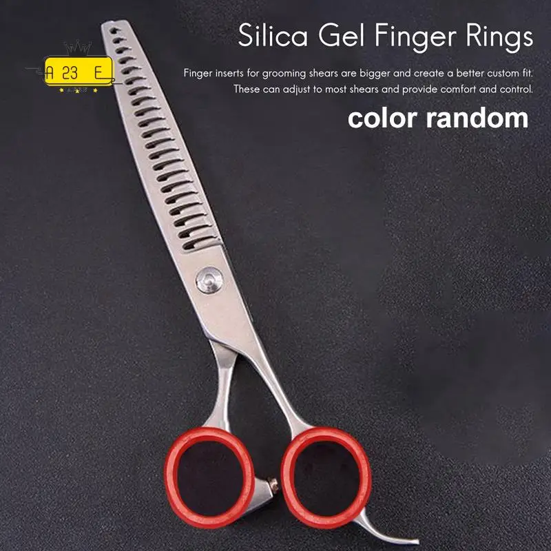 A23E-50 шт. силиконовые кольца на палец для любых ножниц вставки для стрижки волос инструменты для укладки аксессуары разные цвета