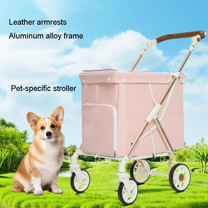 Hello Baby Medium And Large Pet Stroller Within 20Kg Pet Large Space Travel Trolley Multifunctional Pet Stroller