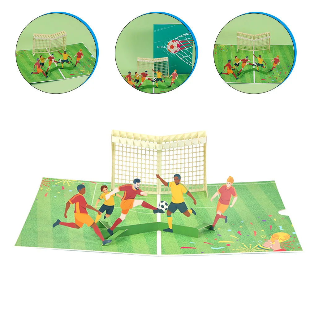  Football Greeting Card Kids Birthday Cards Postcard 3D 2022 Paper Gift Child Soccer