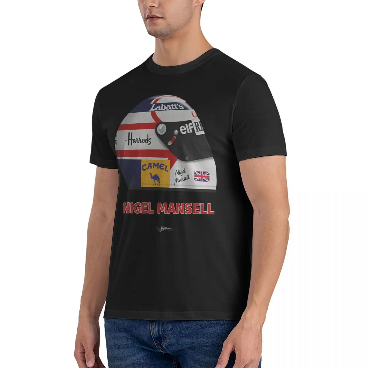 Unique Handsome T-Shirt Men O Neck Pure Cotton T Shirt Nigel mansell Short Sleeve Tees Unique Tops