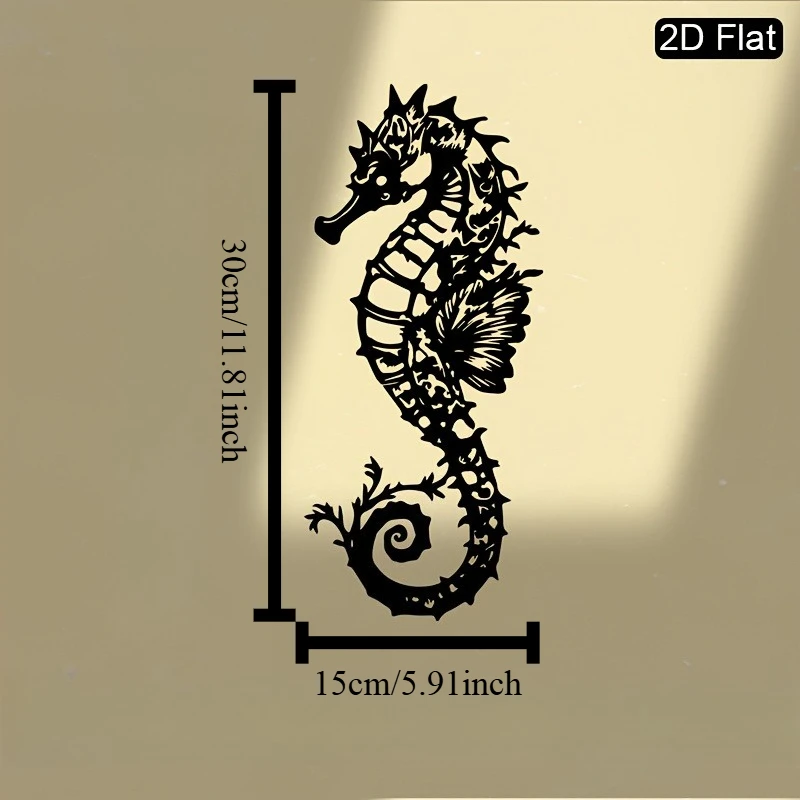 CIFBUY Iron Seahorse Wall Art Metal Ocean Decor Vintage Nautical Hanging Sculpture For Bathroom Patio Coastal Home Wall Hanging