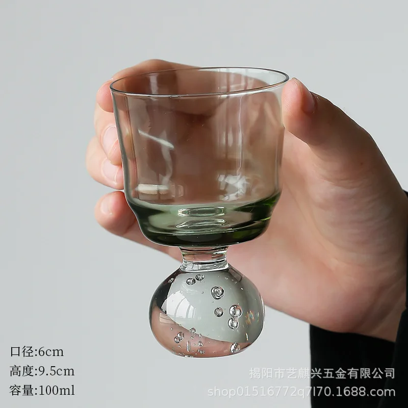 Creative Niche Design of Ashtray Bubble Ice Cream Cups High-end Crystal Glass Cups Dessert Milkshake Cups