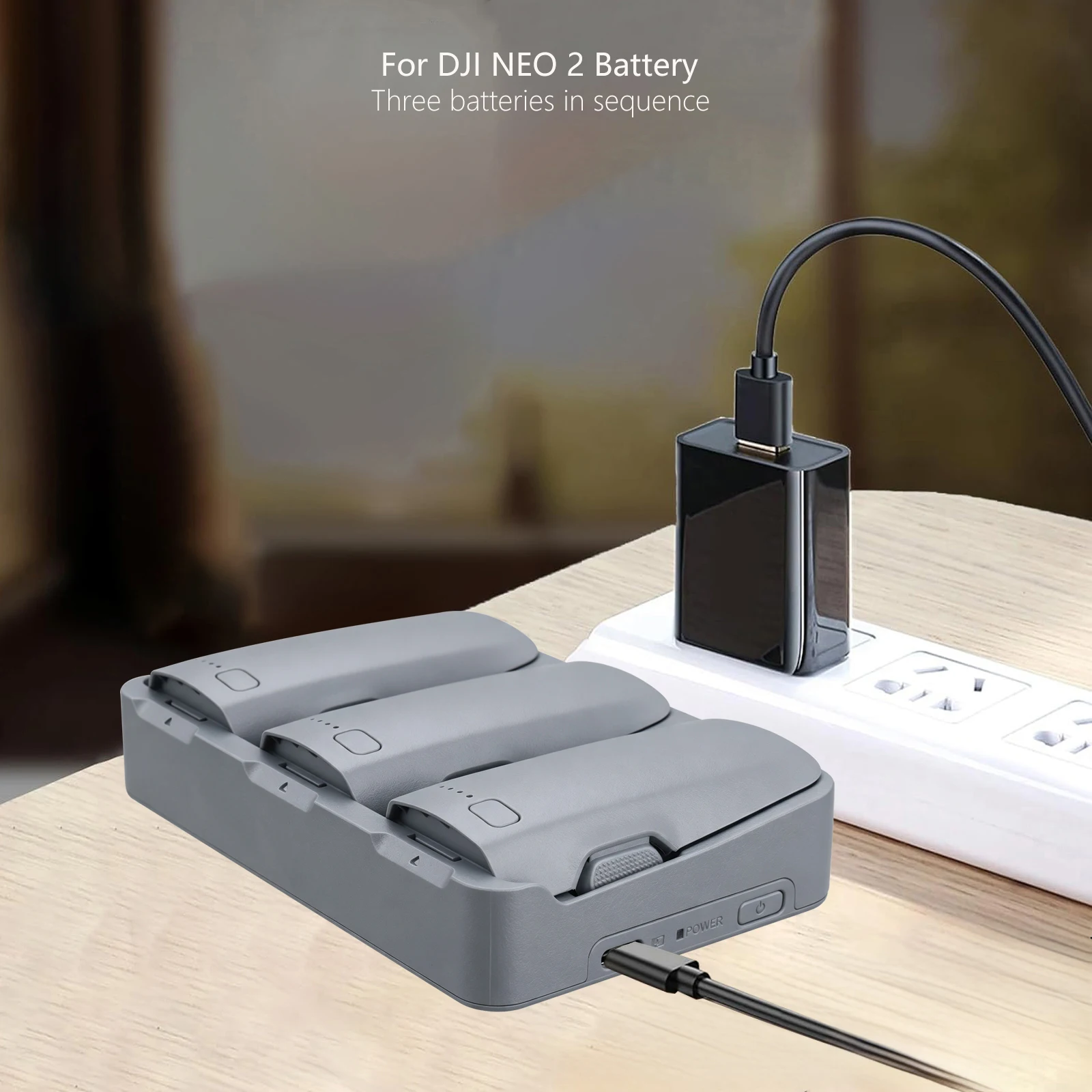 Probty 3-Bay Batterieladegerät für DJI Neo 2 Smart Charging Hub Schnellladung für DJI NEO 2 Drohnenzubehör ﻿ – Detail 8