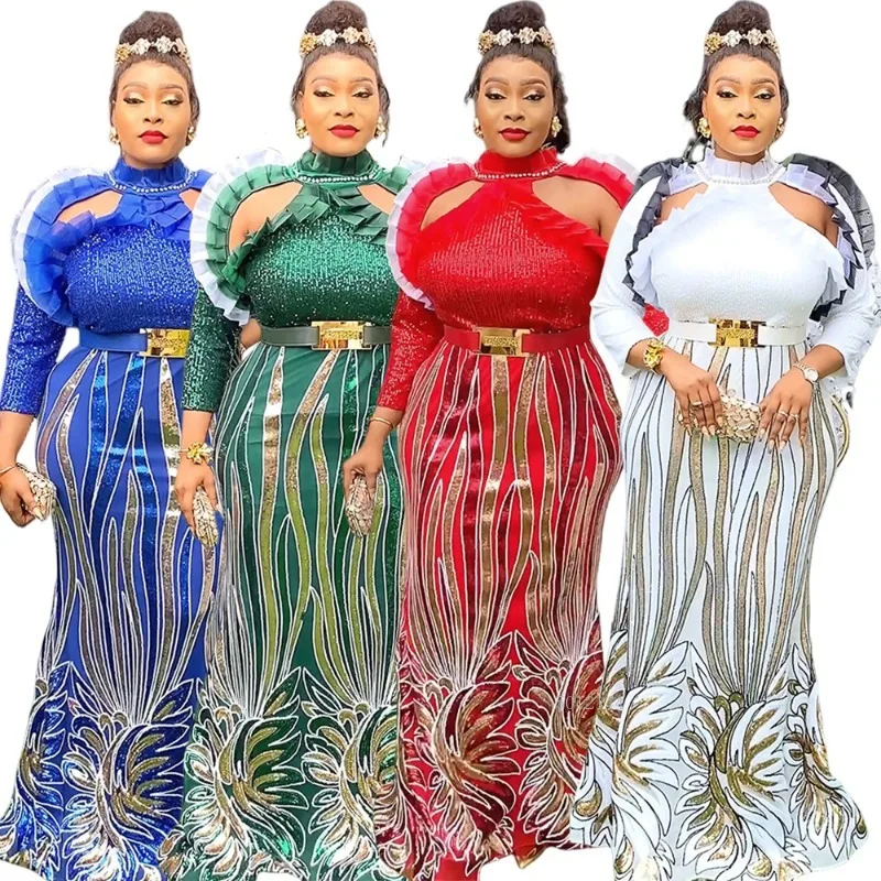 

Вечерние платья больших размеров для женщин, роскошное африканское платье с пайетками, элегантное длинное платье для свадебной вечеринки в Турции, женская одежда в Анкаре