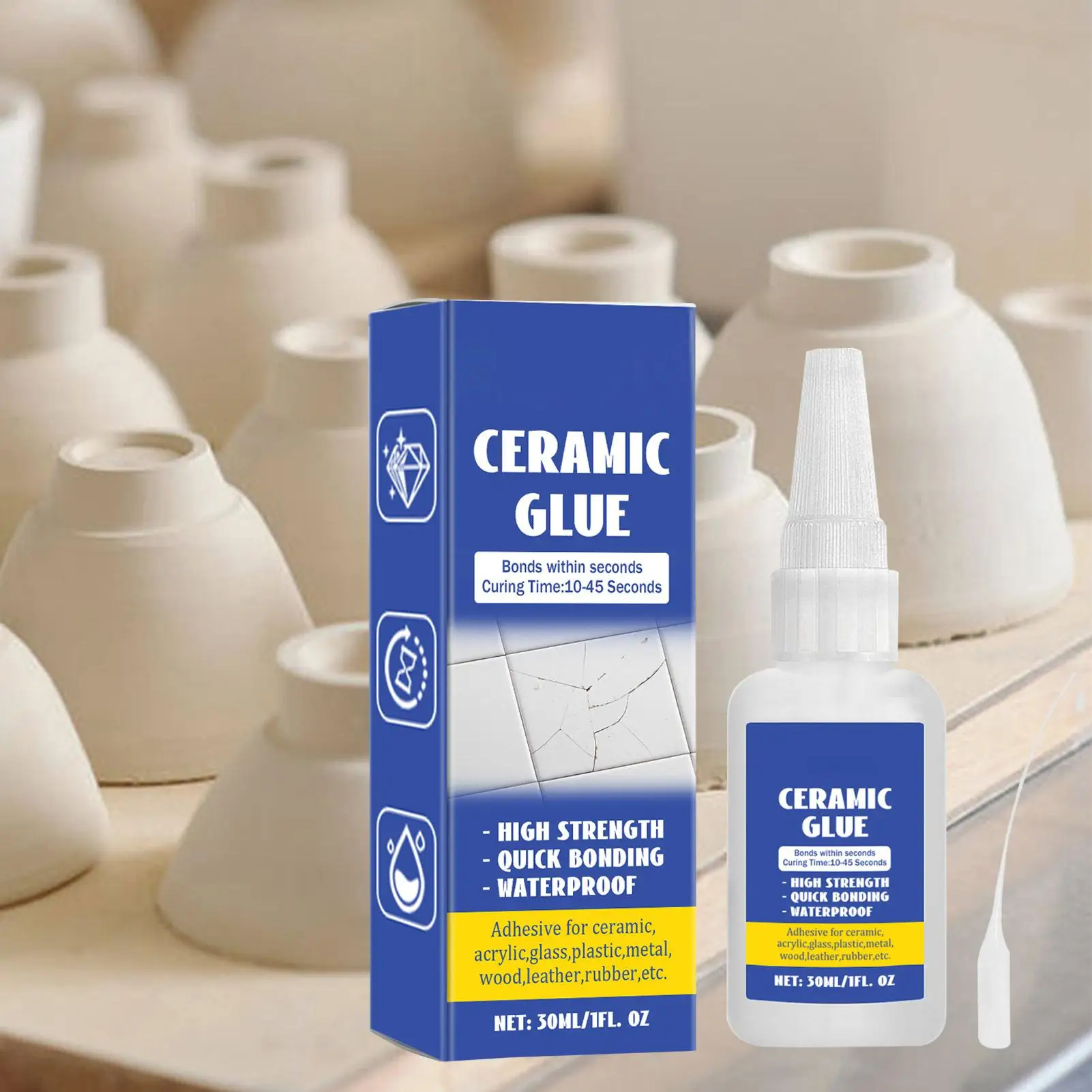 Ceramic Repair Glue Waterproof 30ml Glass Glue Ceramic odorless Strong Adhesive Clear Transparent Glue for Pottery Porcelain