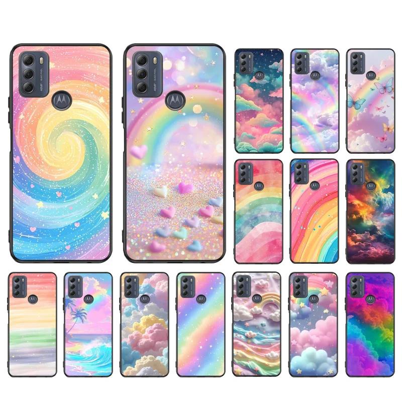 

Phone Case For Moto G85 G55 G05 G14 G75 G31 G50 G10 G20 G30 G60 G13 G32 G84 G54 G53 G72 G24 Power Rainbow clouds
