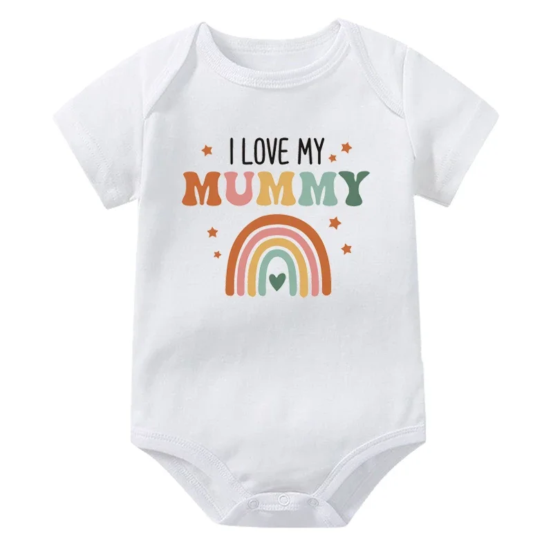 I Love My Daddy Mummy Newborn Baby Bodysuit Cute Baby Cotton Rompers Summer Twins Baby Boys Girls Body Suit Baby Gift Clothes