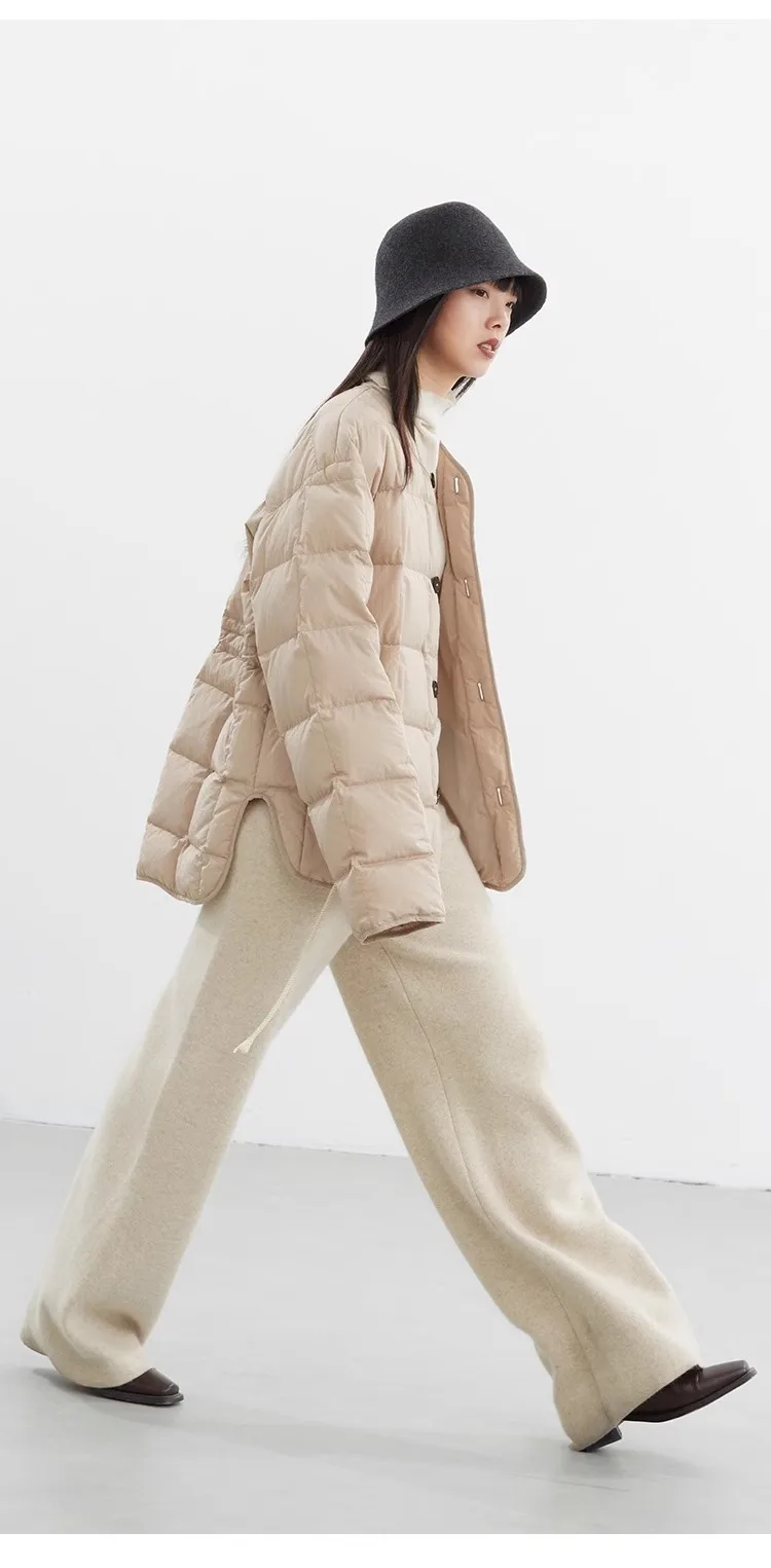 Lightweight Style~ Goose down Jacket for Petite Women, Autumn and Winter Coat, Casual Loose Fit, Versatile Warm Top for Women