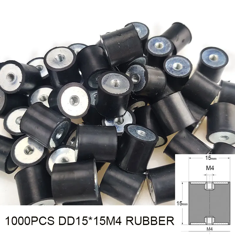 

1000Pcs Female to Female D 15 x H 15 M4 Thread Rubber Shock Absorbers Anti Vibration Isolator