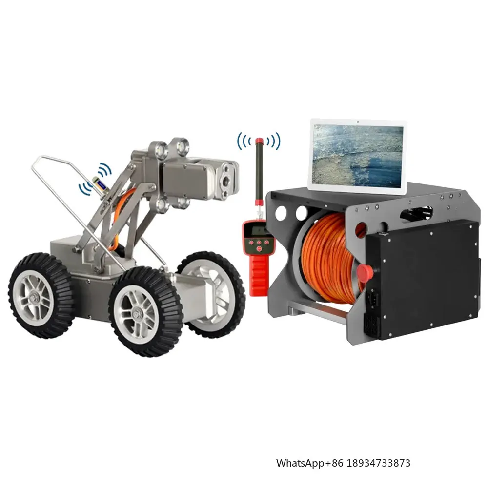 60M/120M 512HZ Locator 360 Rotation Endoscope Crawler Drain Sewer Municipal Pipeline Pipe Inspection Camera Pipe Robot