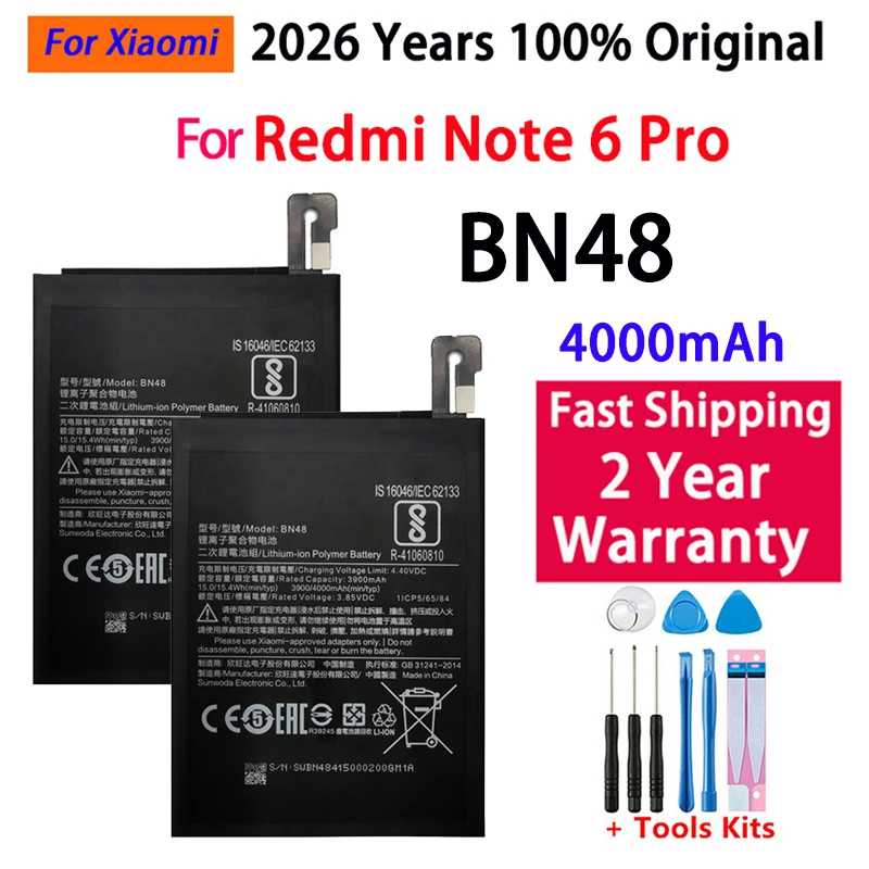 100% Original Quality Battery BN48 For Xiaomi Redmi Note 6 P