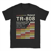 Men's T-Shirts TR-808 Horizontal Roland Vintage 100% Cotton Tee Shirt Short Sleeve T Shirts O Neck Tops Plus Size