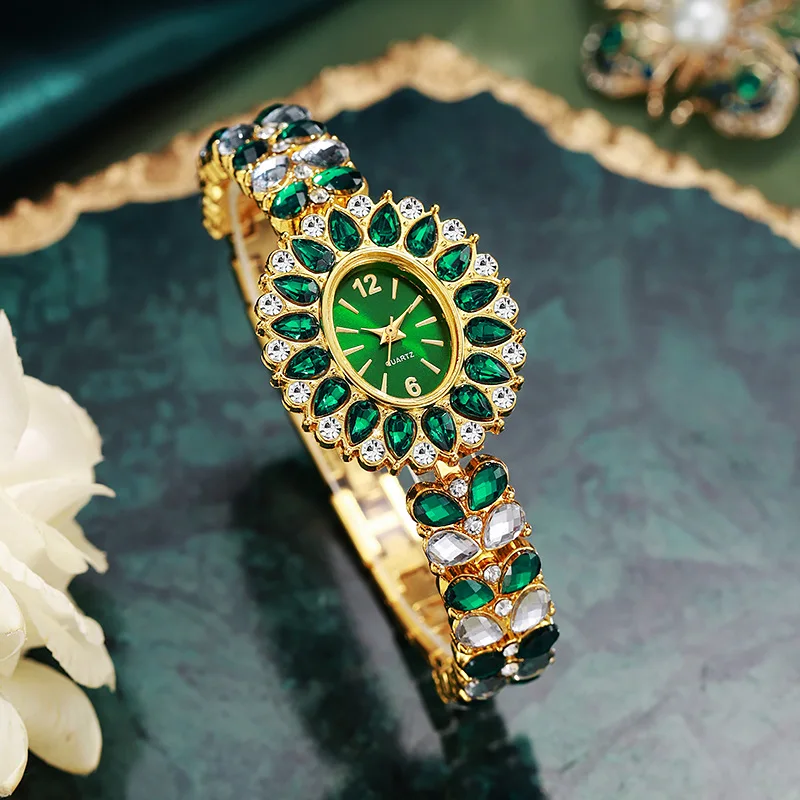 Fashion Women Watches Luxury Rhinestone Bracelet Strap Quartz Wristwatch Girls Clock Reloj Mujer
