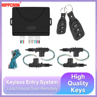 Hippcron 12V Car Remote Control Lock Door Keyless Entry System Locking Kit with 4 Door Lock Actuator Universal