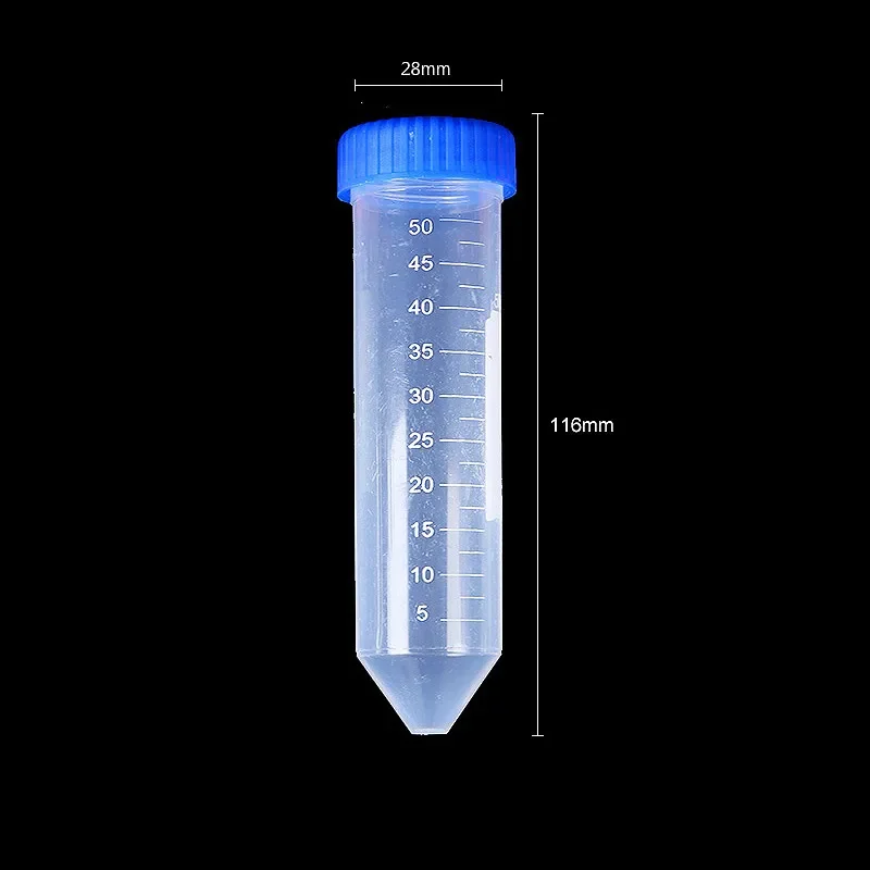 Centrifuge Tube Sample EP Tube 50 ml With Clear Scale Bottom Tip Plastic Test Tube With Screw Cover 50 / PK