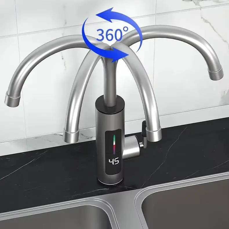 HOMEFISH 3000W 220V Electric Kitchen Water Heater Tap Instant Hot stainless steel Water Faucet Heater Cold Heating Faucet image 5