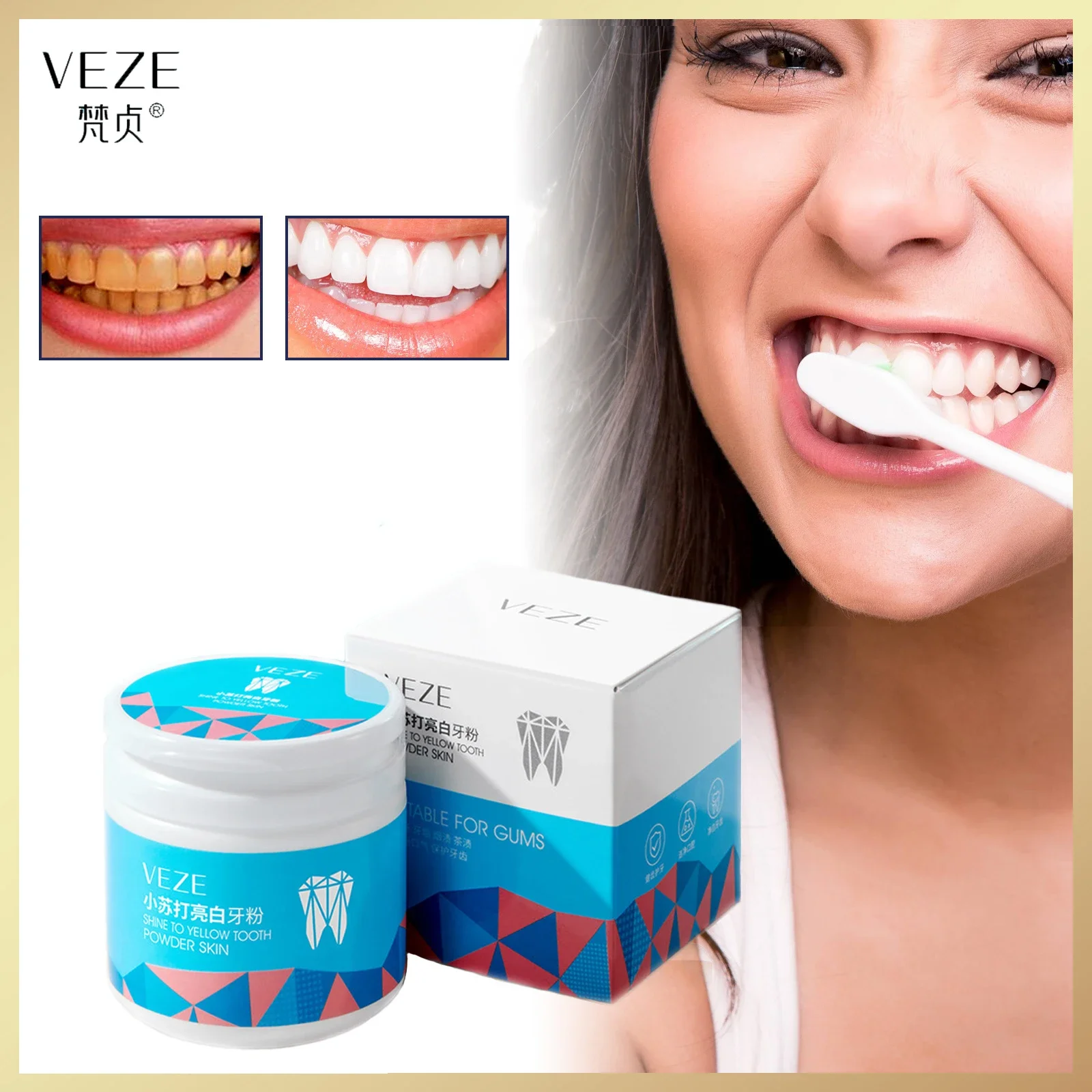 Tooth Whitening Tooth Powder Remove Smoke Stains Coffee Stains Tea Stains Fresh Breath Tooth Oral Cleaning Care 50g