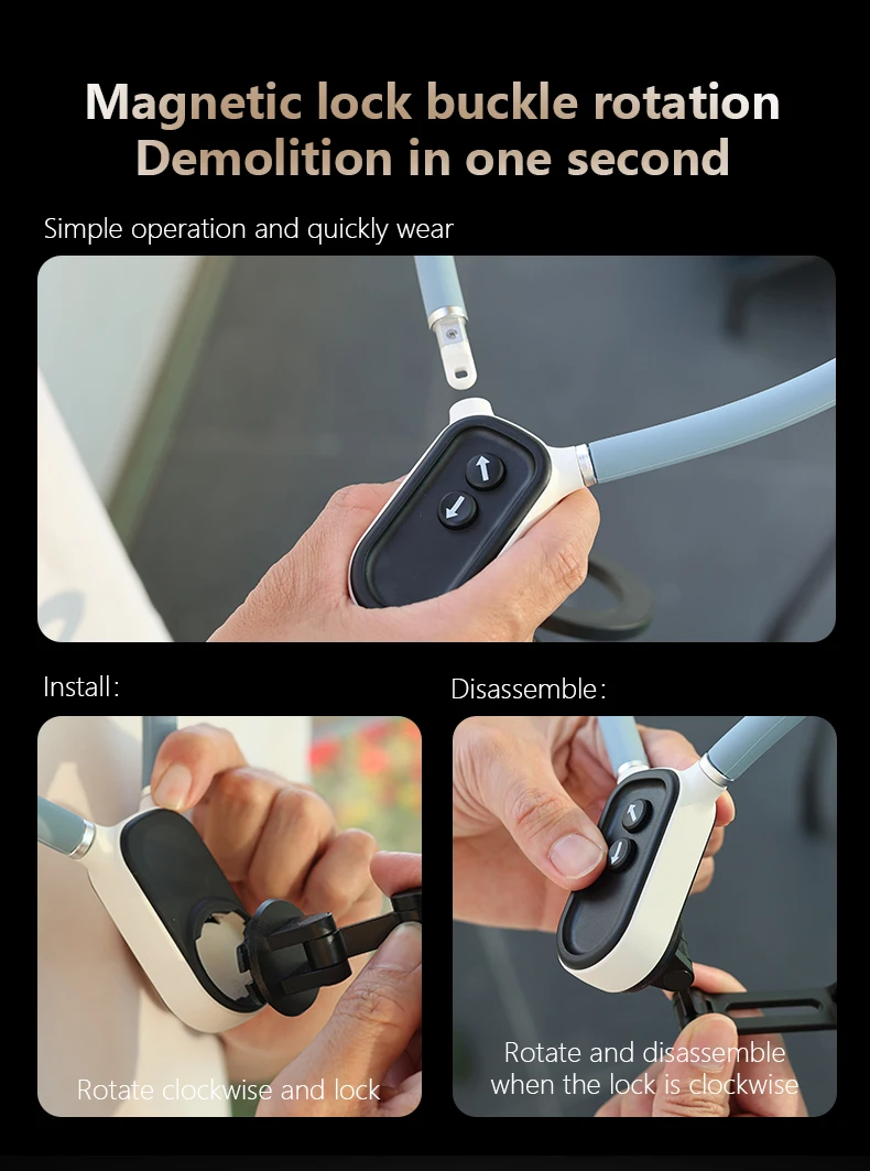 U-förmiger Hängehalter für Gopro Insta360 Action-Kamera, kompatibel mit Magsafe, magnetischer Nackenständer, tragbare Lazy-Phone-Halterung – Detail 9
