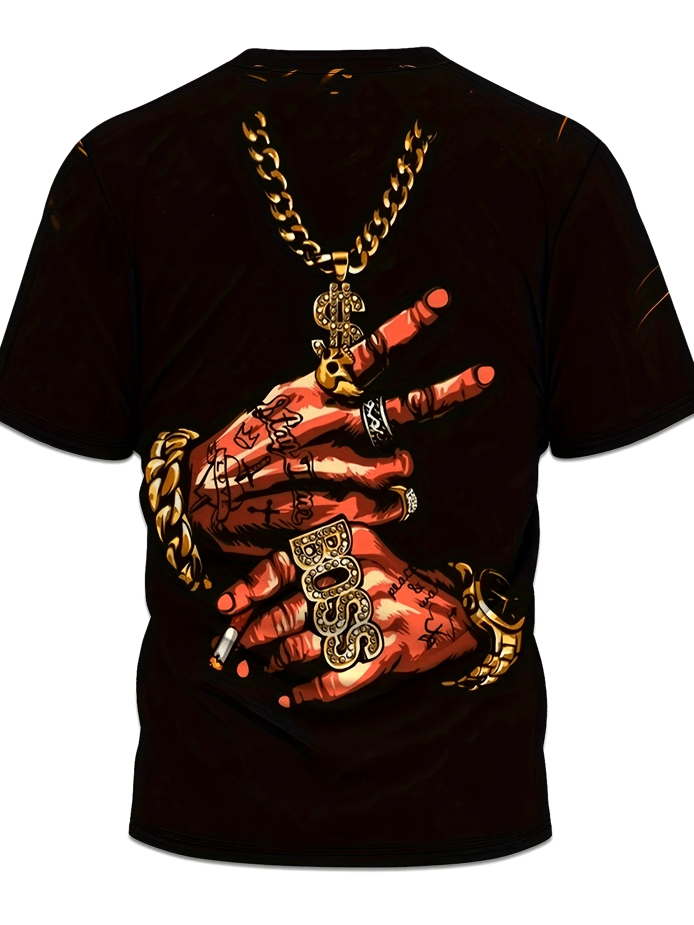 

Повседневная мужская футболка с круглым вырезом и коротким рукавом с принтом рук, верхняя одежда