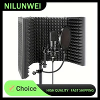 Panel de grabación de 3/5, pantalla de spray, micrófono con reducción de ruido y absorción de sonido, espuma de absorción de alta densidad para filtrar voces