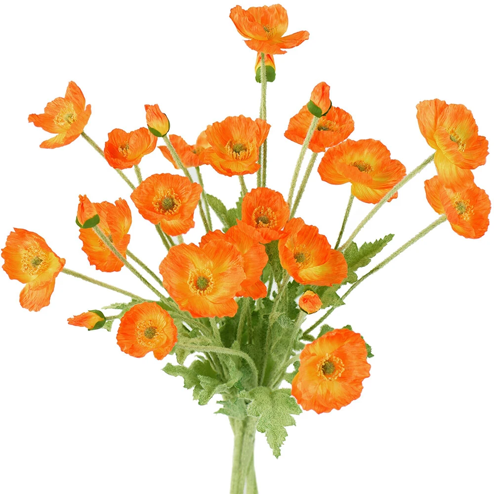 4 Heads Poppy Artificial Flowers High Quality  Silk Poppies Home Decoration Garden Table Party Wedding Bouquet Centerpieces