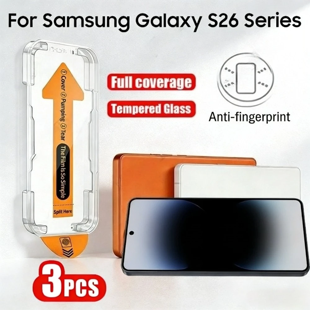 

Защитное стекло на весь экран (3 шт.) для Samsung Galaxy S26 S25 S24 Ultra S23 S22 S21 Plus S26 S25 FE, высокая прозрачность, простая установка