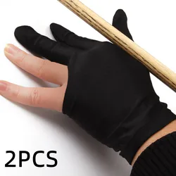 2pcs 3 Finger Left Hand Billiards Snooker Gloves Pool Cue Gloves Black